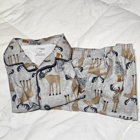 Simple Joys by Carter's - Moose Print 2-Piece PJ Set - Size 5T, New in Bag! - Picture 10 of 11